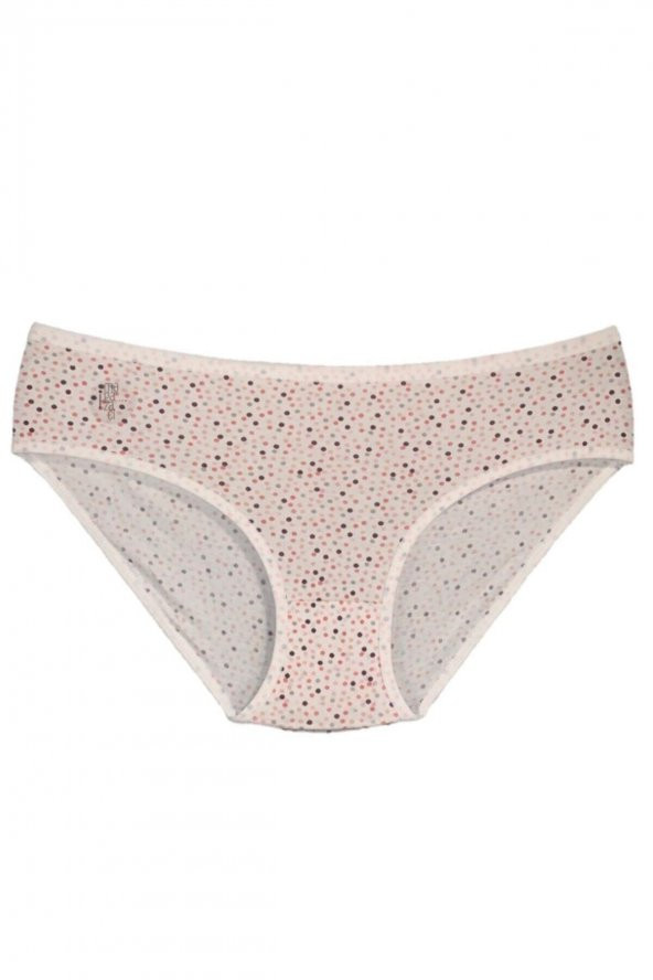 Kadın  Kiremit Rengi Ve Krem Renklerinde Pamuklu Bato Külot (Yüksek Belli) 7li Paket - Resim 6