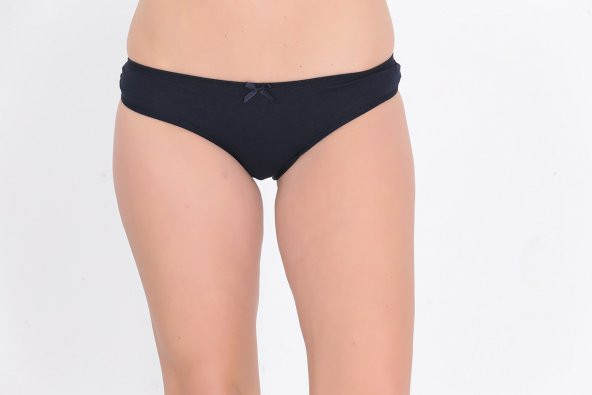 Arkası Dantelli Düşük Bel Slim Külot Lacivert ürün görseli