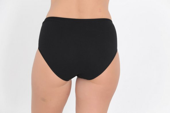 Ön Kısmı Desenli Kadın Günlük Külot Siyah - Resim 3