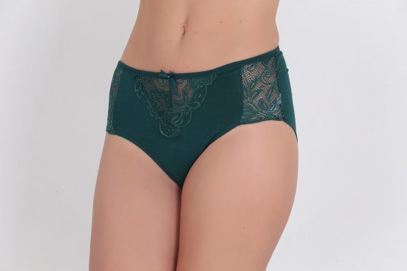 Dantel Detaylı Günlük Kadın Külot Yeşil - Resim 2