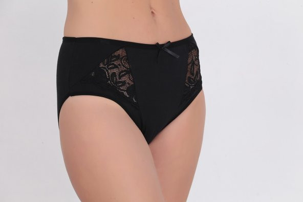 Dantel Detaylı Günlük Kadın Külot Siyah - Resim 2