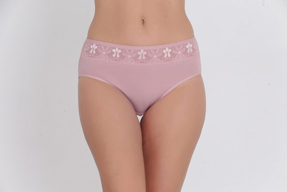 Önü Dantel Detaylı Günlük Kadın Külot Gül Kurusu ürün görseli