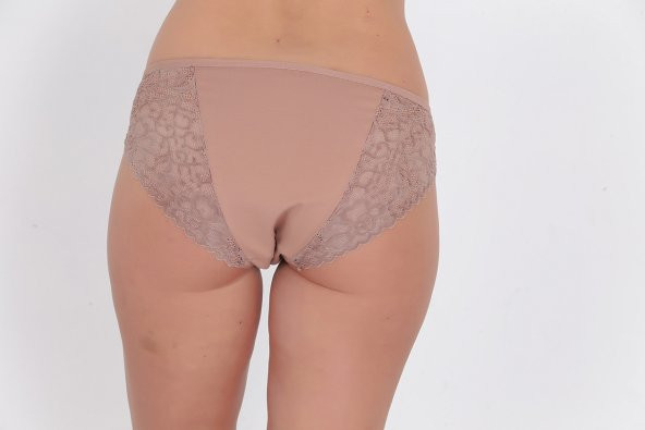 Dantel Detaylı Kadın Günlük Külot Kahverengi - Resim 3