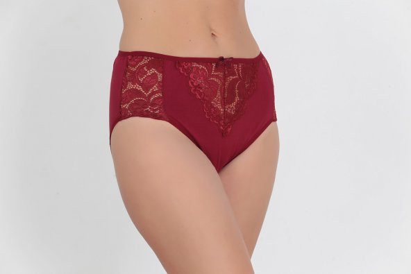 Dantel Detaylı Günlük Kadın Külot Bordo - Resim 2