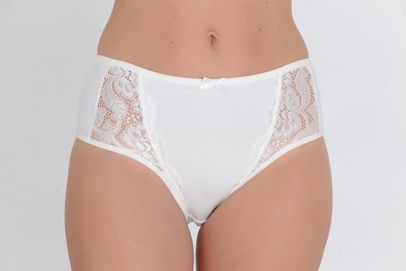 Dantel Detaylı Günlük Kadın Külot Ekru ürün görseli