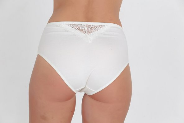 Dantel Detaylı Günlük Kadın Külot Ekru - Resim 3