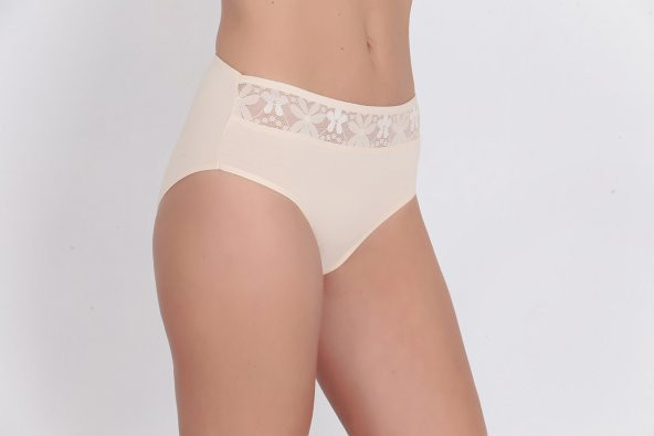 Önü Dantel Detaylı Günlük Kadın Külot Ten - Resim 2