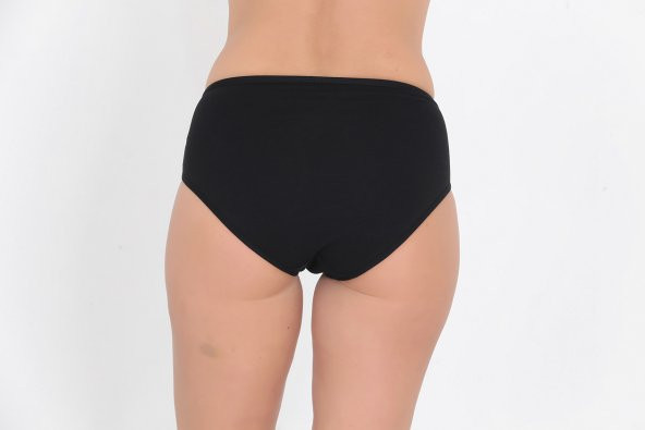 Önü Dantel Detaylı Günlük Kadın Külot Siyah - Resim 3