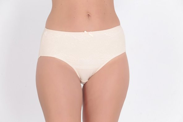 Ön Kısmı Desenli Kadın Günlük Külot Ten - Resim 2