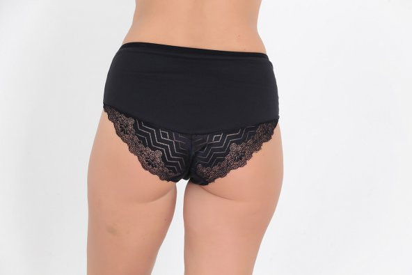 Ön ve Arka Dantel Detaylı Günlük Kadın Külot Lacivert - Resim 3