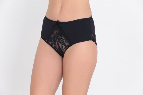 Dantel ve Fiyonk Detaylı Kadın Günlük Külot Lacivert - Resim 2