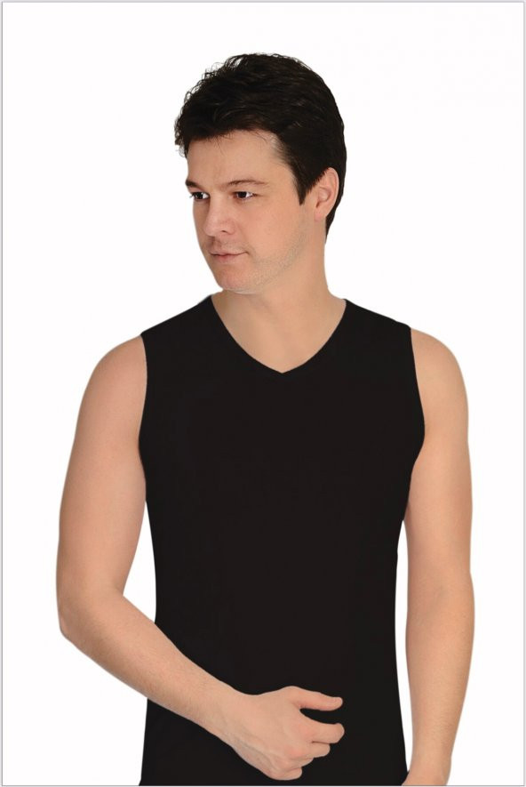 Erkek Likralı V Yaka Sıfır Kol Atlet 6lı Paket ürün görseli