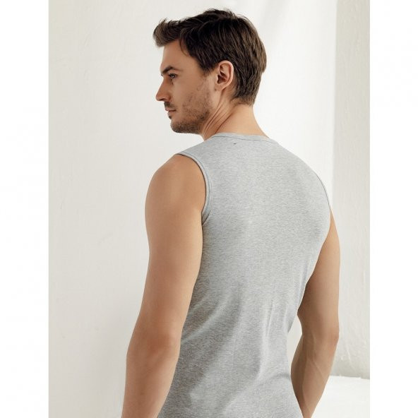 Erkek Likralı Bisiklet Yaka Sıfır Kol Atlet 6lı Paket - Resim 2