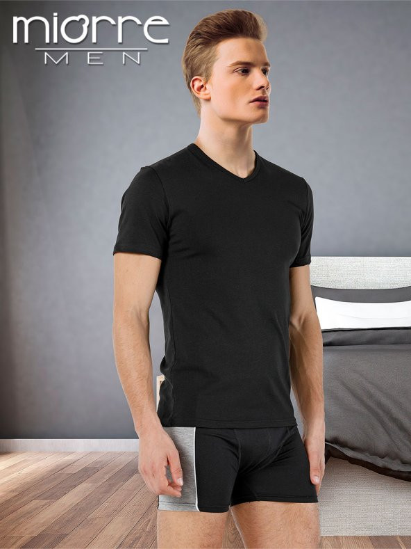 Miorre Modal Strech V Yaka Kısa Kol Fanila - Resim 5