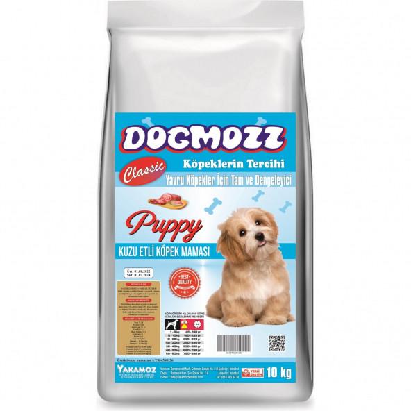 Dogmozz Classic Kuzulu Puppy Yavru Köpek Maması 10 kg