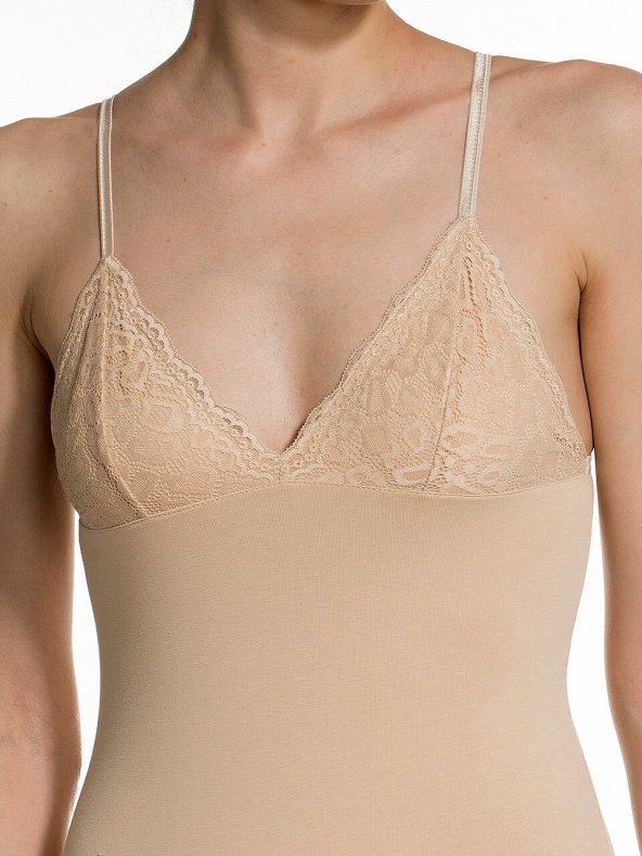 İnce Askılı Dantelli Body - Resim 4