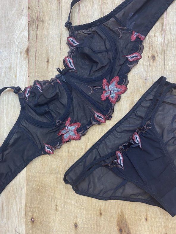 Yüksek Kalite Dantel İşlemeli Özel Motifli Bralet Takım - Resim 8