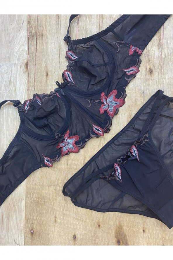 Yüksek Kalite Dantel İşlemeli Özel Motifli Bralet Takım - Resim 6