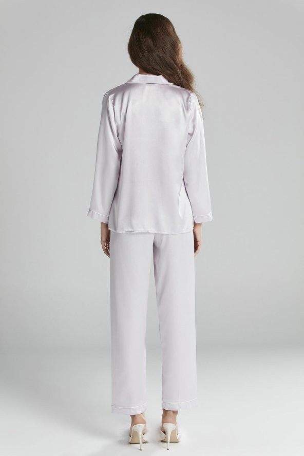 Saten Biyeli Pijama Takımı - 4