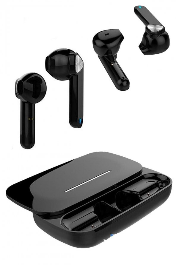 Wireless True Siyah Kızaklı Bluetooth Kulaklık Version 5.0 Upgrade Sürüm