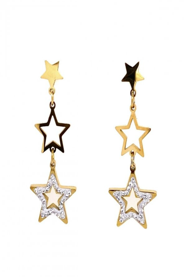 Yıldız Figürlü Çelik Küpe Gold ürün görseli