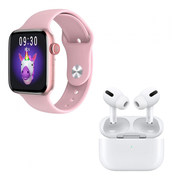 HW22 Plus Pembe Akıllı Saat Airpods Pro Anc Özellikli Bluetooth Kulaklık ürün görseli