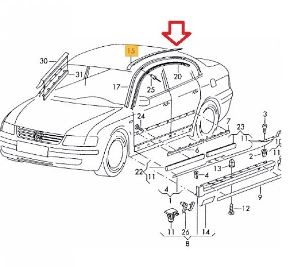 PASSAT 1997-2005 TAVAN ÇITASI SAĞ -OEM-