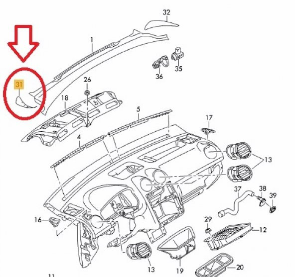 CADDY 2004-2011 SİLECEK TABLA KÖŞESİ SAĞ -ORJ-