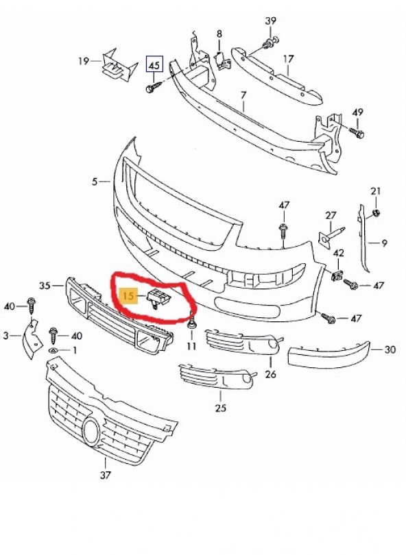 TAMPON BAĞLANTI KÖPÜĞÜ TRANSPORTER T5 2004-2010 -OEM- ürün görseli