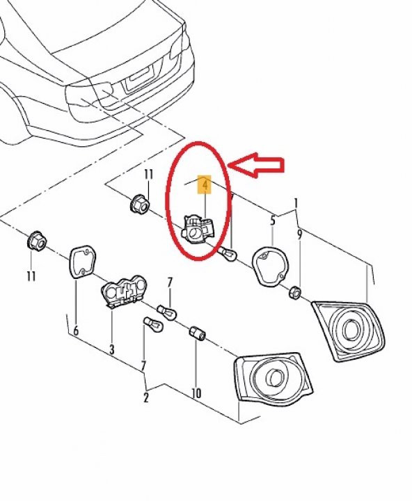 JETTA 2006-2011 İÇ STOP AMPUL DUYU -OEM- ürün görseli
