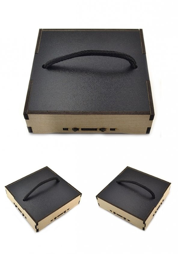 Deri Kılıflı Metal Anahtarlık Ahşap Kutulu (Nikel) - 3