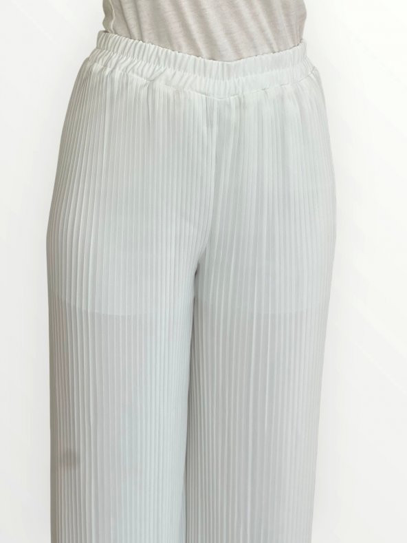 PİLELİ ASTARLI BOL PAÇA PANTOLON - 4