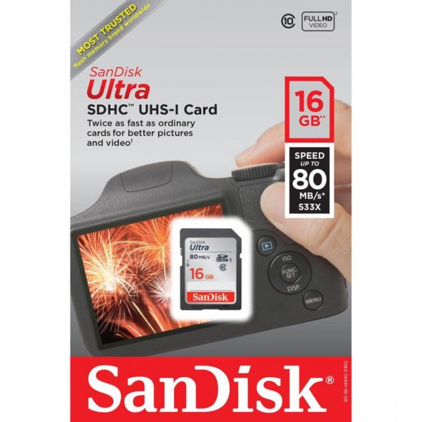 Sandisk Ultra 16GB SD 80MB/s Hafıza Kartı SDSDUNS-016G - 2