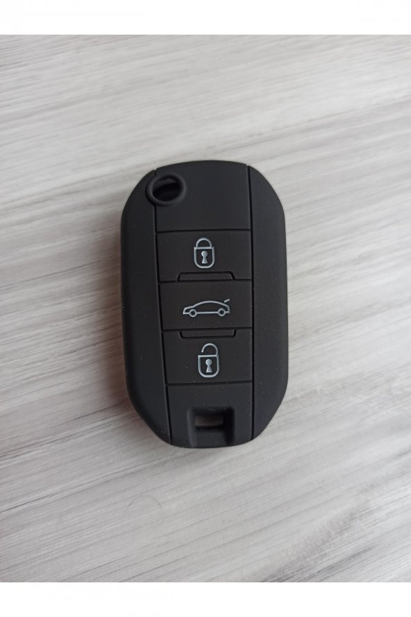 Peugeot 508 301 3 Buton Sustalı Silikon Kılıf Siyah