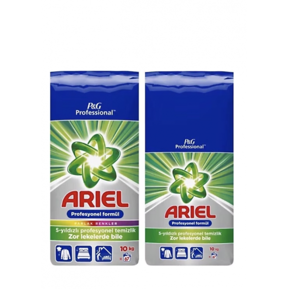 Ariel Professional Aqua Pudra Beyazlara Ozel 10 Kg + Renklilere Ozel 10 Kg