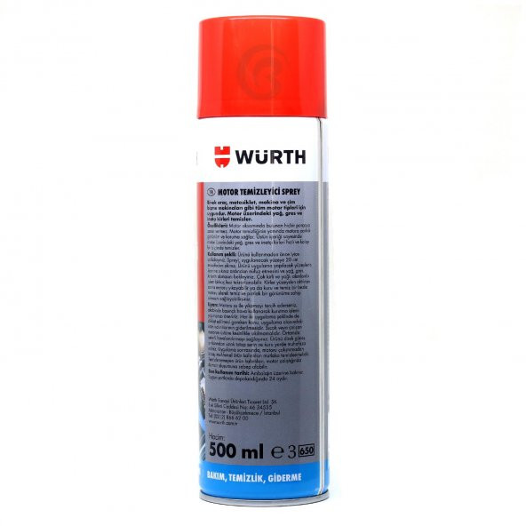 Würth Motor Temizleyici Sprey 500 ml (Su Gerekmez) - 4