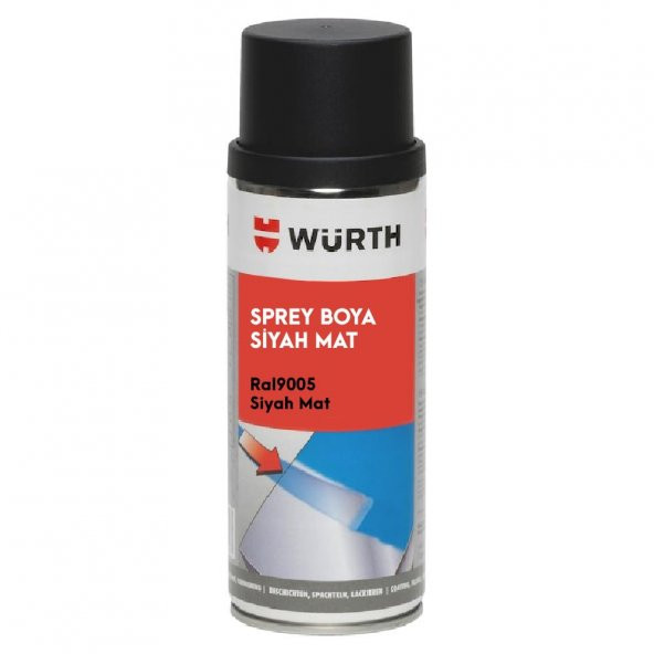 Würth Sprey Tampon Boya RAL9005 Mat Siyah 400 ml