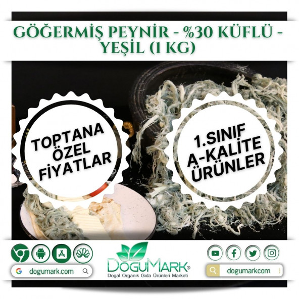 DoğuMark - Göğermiş Peynir - %30 Küflü - Yeşil (1 Kg)