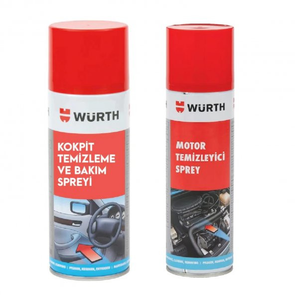 Würth Motor Temizleyici + Araç Kokpit Temizleme ve Bakım Spreyi