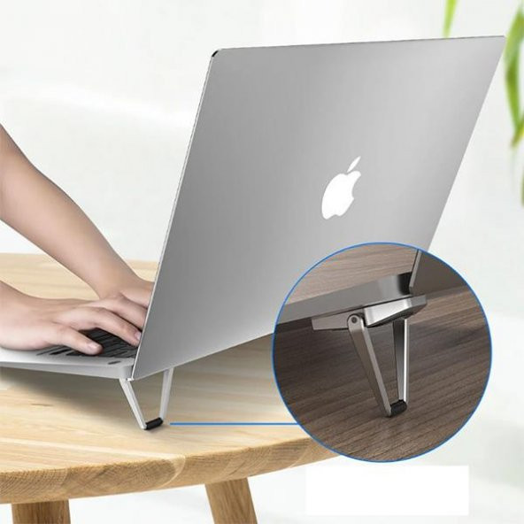 Coofbe Mini Laptop Standı Masaüstü Laptop Tutucu Laptop Standı Portatif Yapışkanlı Laptop Standı set - 3