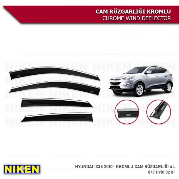 Hyundai IX35 Kromlu Cam Rüzgarlığı 4lü Set (2010-2017) Niken - 1