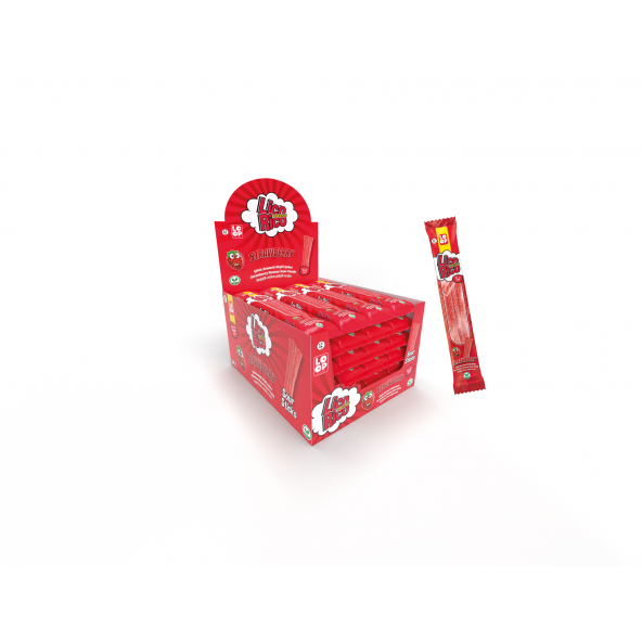 LOOP LICORICE SOUR STICK 20GR ÇİLEK AR. EKŞİLİ ÇUBUK ŞEKER - 24 ADET - 1