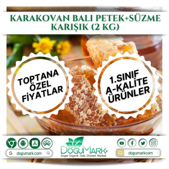 DoğuMark - Karakovan Balı Petek+Süzme Karışık (2 Kg)