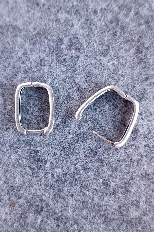 Oval Şekilli Kadın Küpe Çift Adet Gümüş Kaplama El Yapımı Kadın Küpe - 2