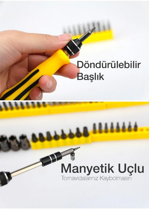 Coofbe Kutulu Profesyonel Çelik Döndürülebilir Manyetik Uçlu 70 Parça Tornavida Seti Tamir Seti - 5