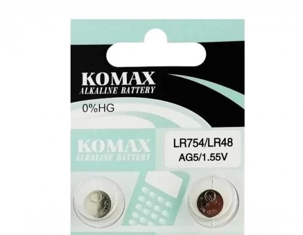 AG5 LR754 1.5V Düğme Pil Komax