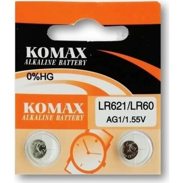 AG1 LR621 LR60 1.5V Düğme Pil Komax