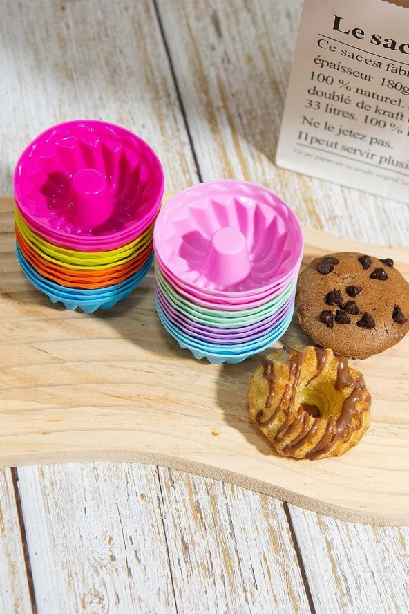 Selenica 6'lı Renkli Mini Silikon Muffin Kalıbı ,Minik Kek Kabı ,Jole Kalıbı ,Cupcake Kalıbı - 2