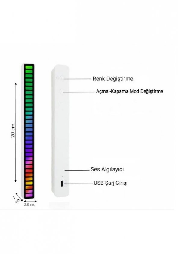 Concord RGB-L1 Rgb Ekolayzer Led Çubuk – Müziğe Duyarlı Ve Ritim Animasyonlu - 7
