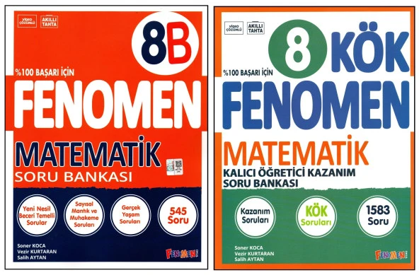 Fenomen 8. Sınıf LGS Matematik (B)+Matematik KÖK Soru Bankası 2 Kitap ürün görseli